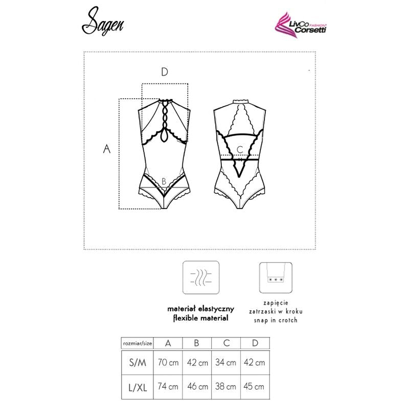 LIVCO CORSETTI FASHION - SAY LC 90694 BODYSUIT ZWART L/XL