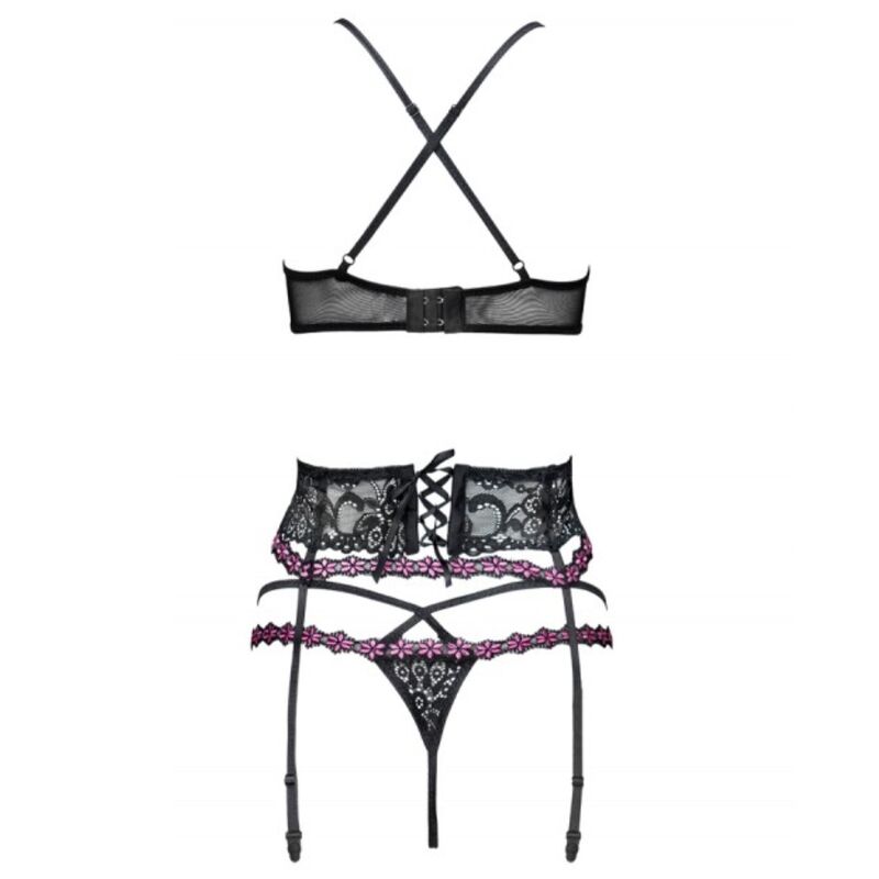 LIVCO CORSETTI FASHION - SNEHANA LC 90443 BRA + GARTER BELT + PANTIES BLACK
