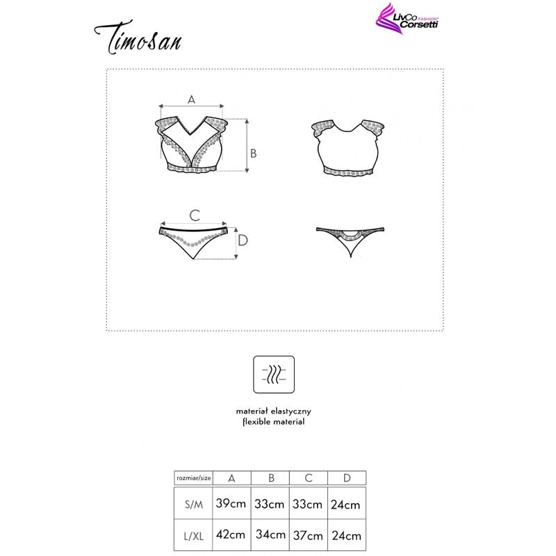 LIVCO CORSETTI FASHION - TIMOSAN LC 90631 BH + PANTIES ZWART