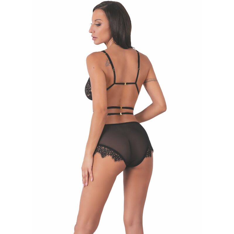 LIVCO CORSETTI FASHION - DREZNA LC 90733 BH + PANTY ZWART L/XL