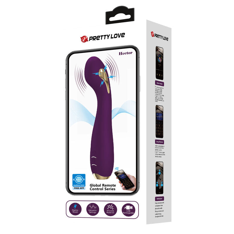 PRETTY LOVE - HECTOR ELECTROSHOCK APP-CONTROLLED VIBRATOR PURPLE