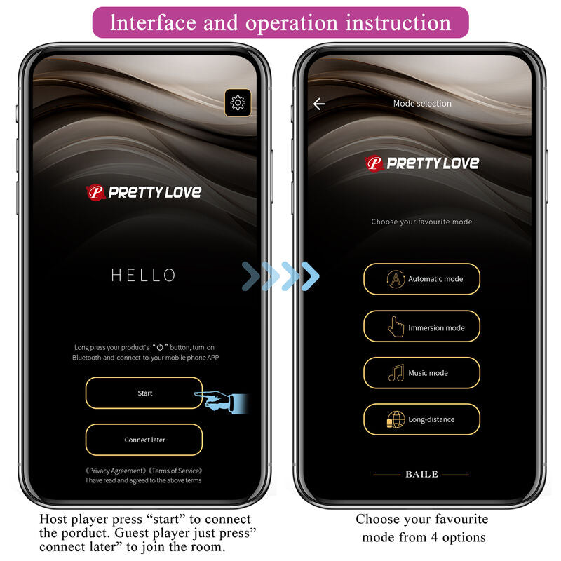 PRETTY LOVE - HECTOR ELECTROSHOCK APP-CONTROLLED VIBRATOR PURPLE