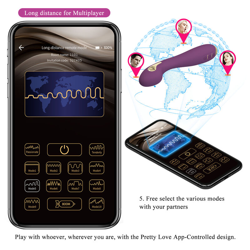 PRETTY LOVE - HECTOR ELECTROSHOCK APP-CONTROLLED VIBRATOR PURPLE