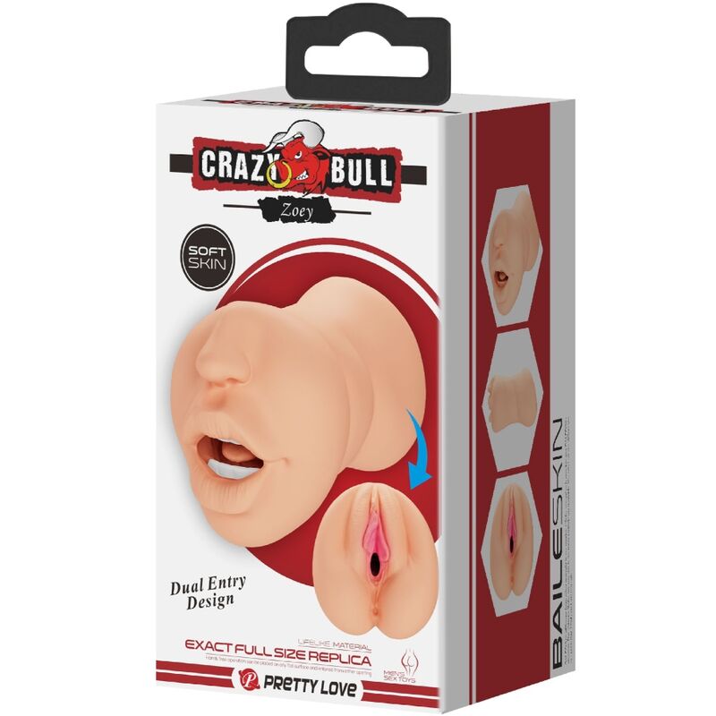 CRAZY BULL - ZOEY MASTUBADOR EN FORME DE VAGIN AVEC DOUBLE ENTRÉE