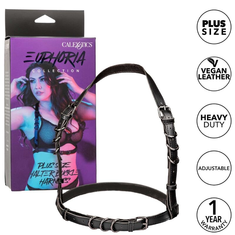 CALEXOTICS - EUPHORIA PLUS SIZE HOUDER GESP HARNAS ZWART