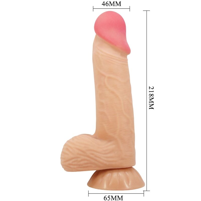 PRETTY LOVE - SLIDING SKIN SERIES REALISTISCHE DILDO MET SLIDING SKIN ZUIGNAP 20,6 CM
