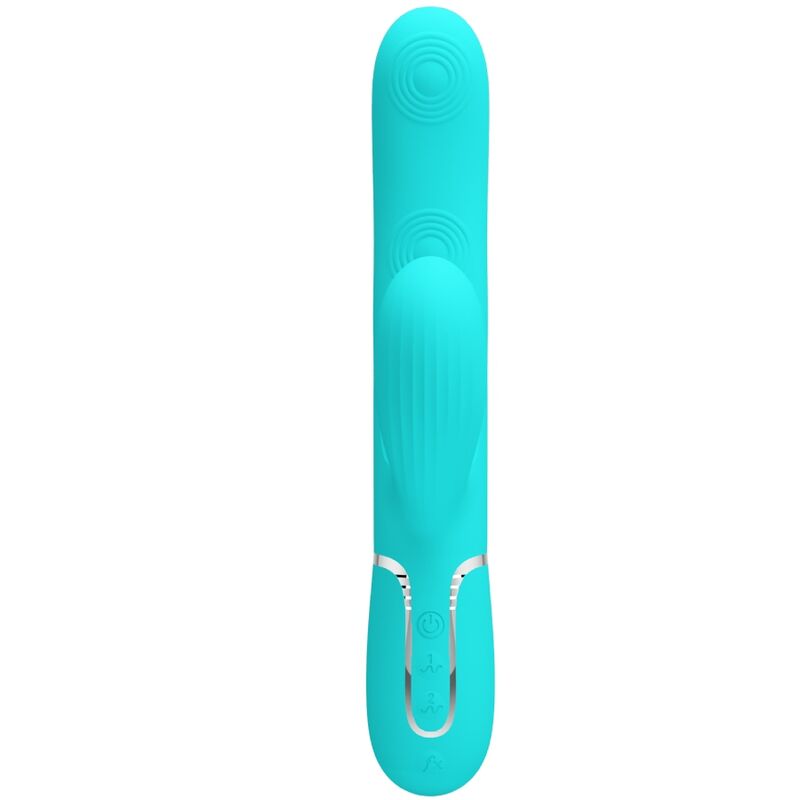 PRETTY LOVE - VIBRATEUR POINT G MULTIFONCTIONNEL 3 EN 1 PERLITA VERT AQUA