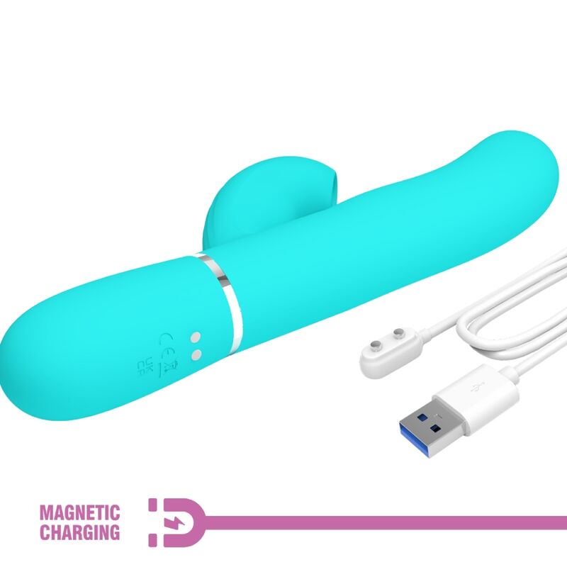 PRETTY LOVE - PERLITA MULTIFUNCTIONELE 3-IN-1 G-SPOT VIBRATOR AQUA GREEN