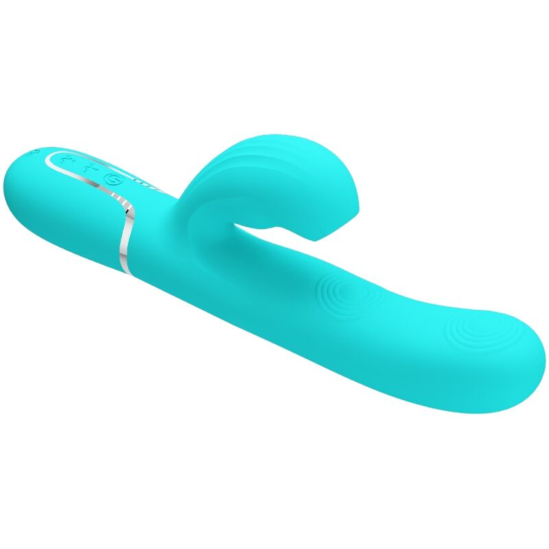 PRETTY LOVE - VIBRATEUR POINT G MULTIFONCTIONNEL 3 EN 1 PERLITA VERT AQUA