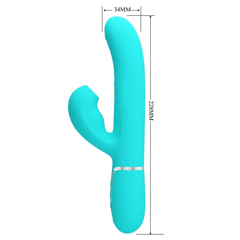 PRETTY LOVE - PERLITA MULTIFUNCTIONELE 3-IN-1 G-SPOT VIBRATOR AQUA GREEN