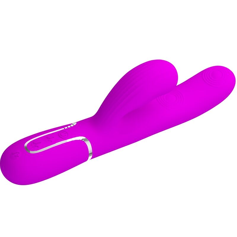 PRETTY LOVE - VIBRATEUR POINT G MULTIFONCTIONNEL 3 EN 1 PERLITA VIOLET