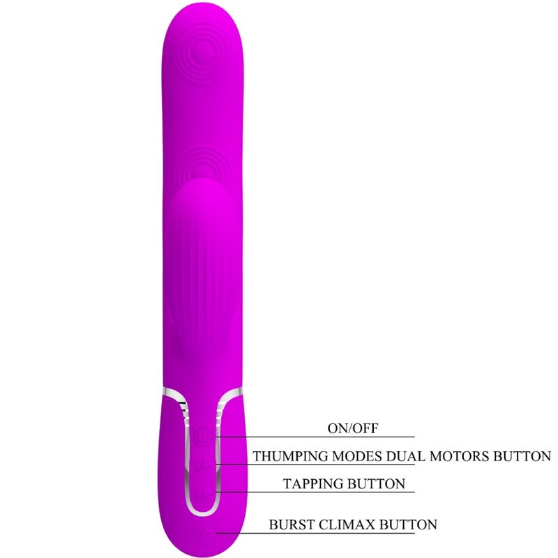 PRETTY LOVE - VIBRATEUR POINT G MULTIFONCTIONNEL 3 EN 1 PERLITA VIOLET