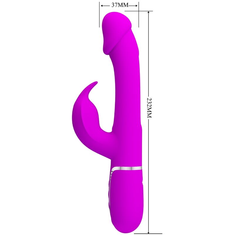 PRETTY LOVE - DEJON RABBIT VIBRATOR 3 IN 1 MULTIFUNCTION FUCSIA