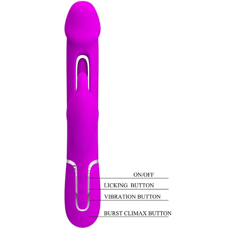PRETTY LOVE - DEJON RABBIT VIBRATOR 3 IN 1 MULTIFUNCTION FUCSIA