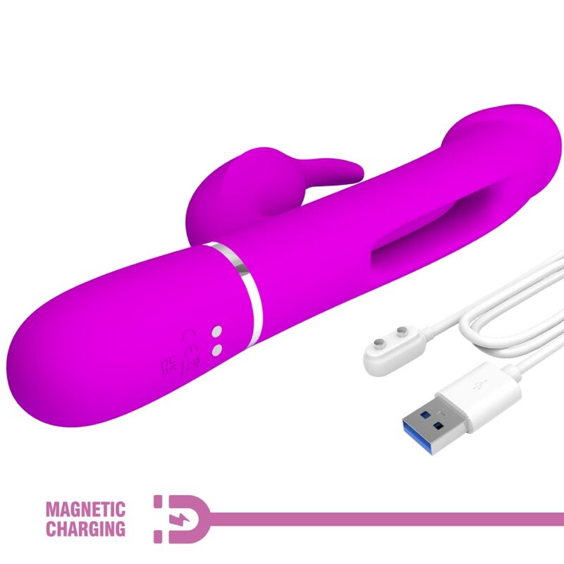 PRETTY LOVE - DEJON RABBIT VIBRATOR 3 IN 1 MULTIFUNCTION FUCSIA