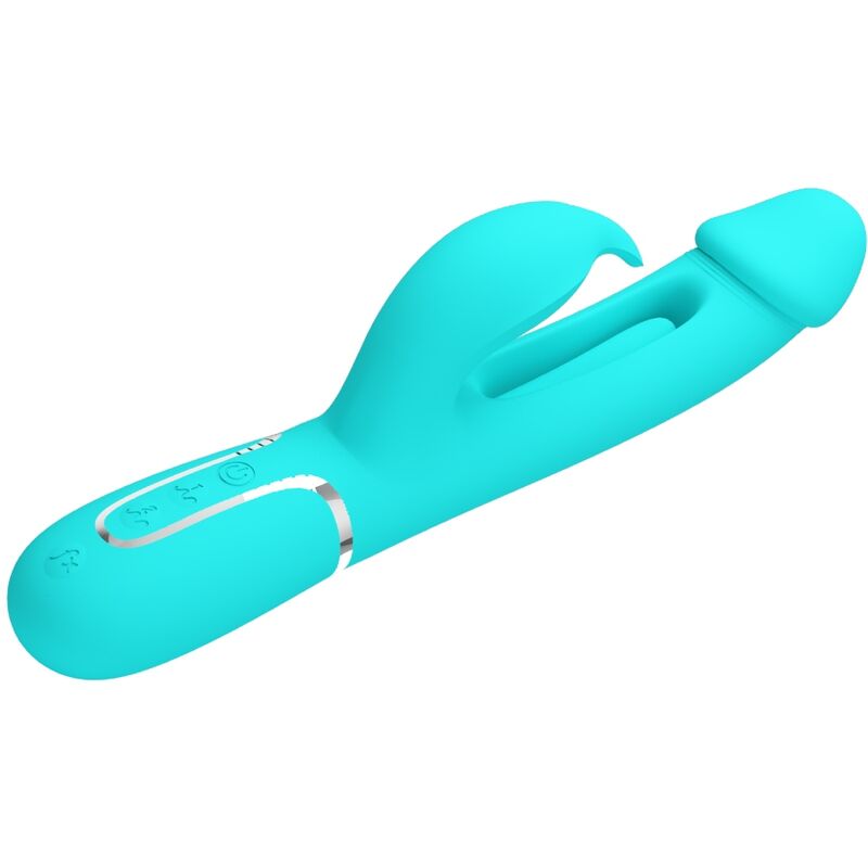 PRETTY LOVE - DEJON RABBIT VIBRATOR 3 IN 1 MULTIFUNCTIONAL AQUAGREEN