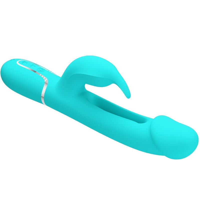 PRETTY LOVE - DEJON RABBIT VIBRATOR 3 IN 1 MULTIFUNCTIONAL AQUAGREEN