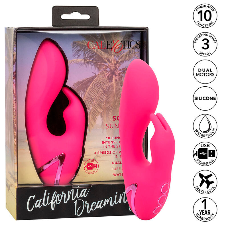 CALEXOTICS - VIBRATEUR SUN. CAL SUNSHINE RABBIT FUCHSIA DE CALIFORNIA DREAMING