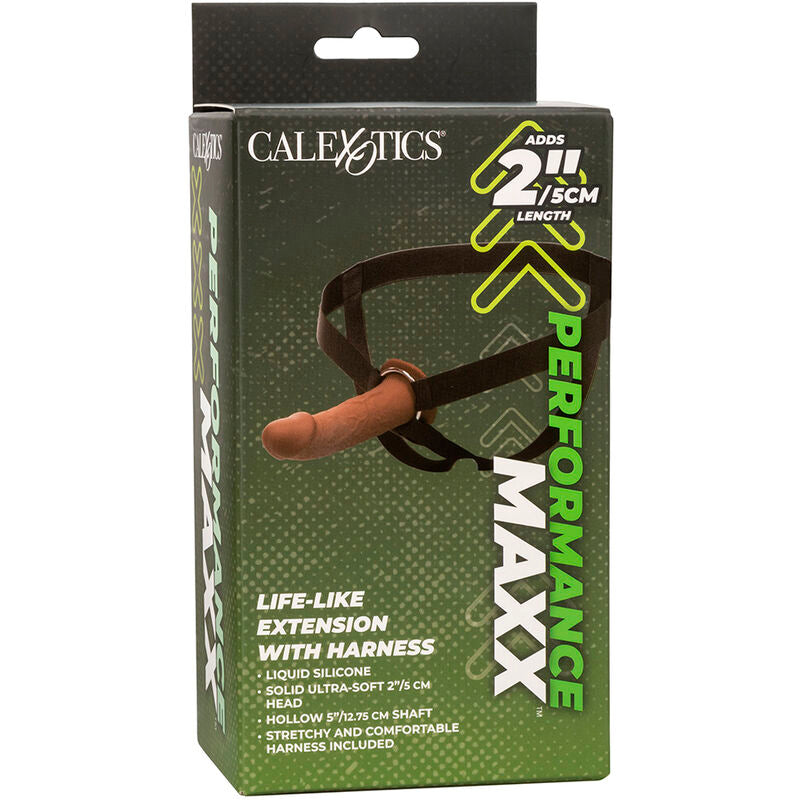 CALEXOTICS - EXTENSION RÉALISTE PERFORMANCE MAXX AVEC HARNAIS, MARRON