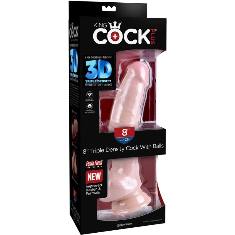 KING COCK - DRIEVOUDIGE DICHTE HAAN 18,4 CM