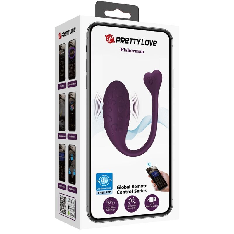 PRETTY LOVE - FISHERMAN APP-CONTROLLED VIBRATING EGG PURPLE