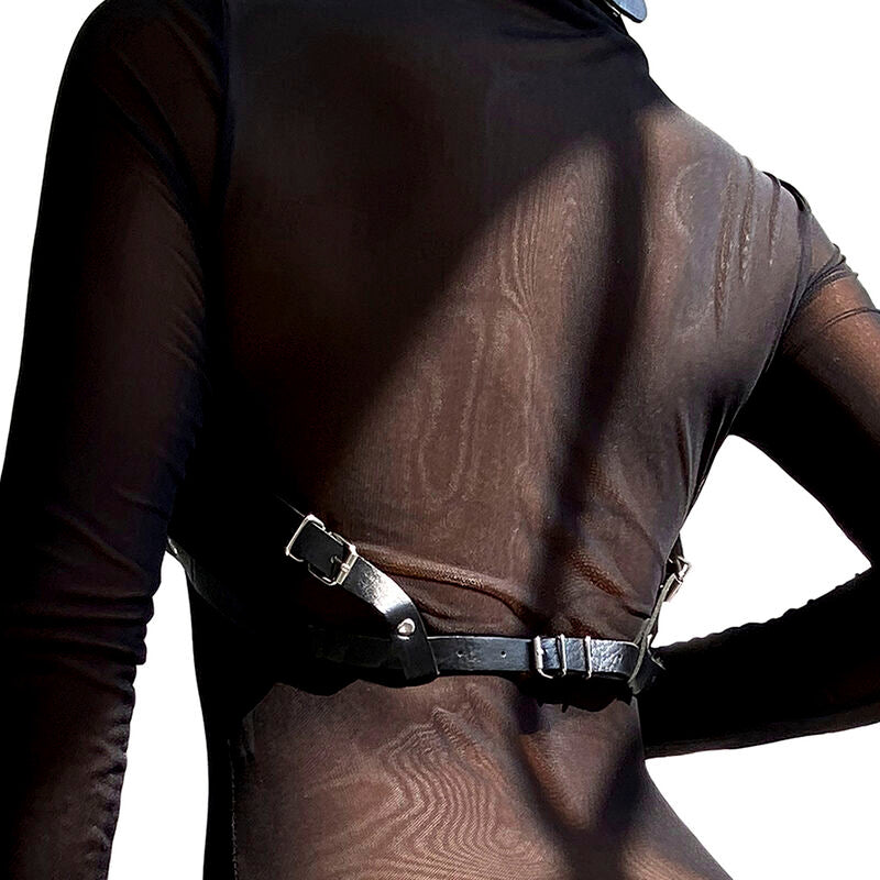 SUBBLIME - SANGLES DE POITRINE EN CUIR NOIR TAILLE UNIQUE