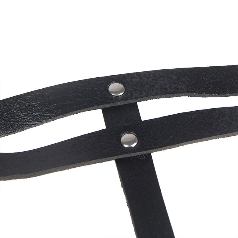 SUBBLIME - CEINTURE CHAÎNE ANNEAU CUIR NOIR TAILLE UNIQUE