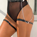 SUBBLIME - LEDERGÜRTEL HARNESS SCHWARZ EINE GRÖSSE
