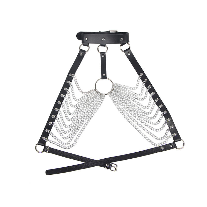 SUBBLIME - HARNAIS DE POITRINE AVEC GRANDS ANNEAUX CHAÎNES TAILLE UNIQUE