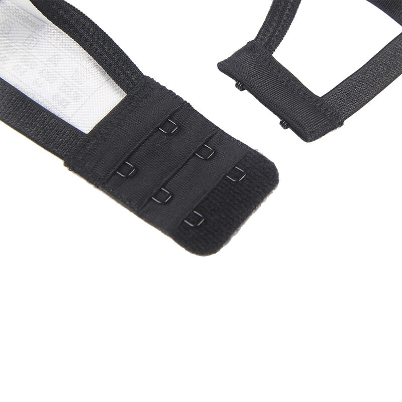 SUBBLIME - 3-delige set beha + string + jarretelles in kant zwart L/XL