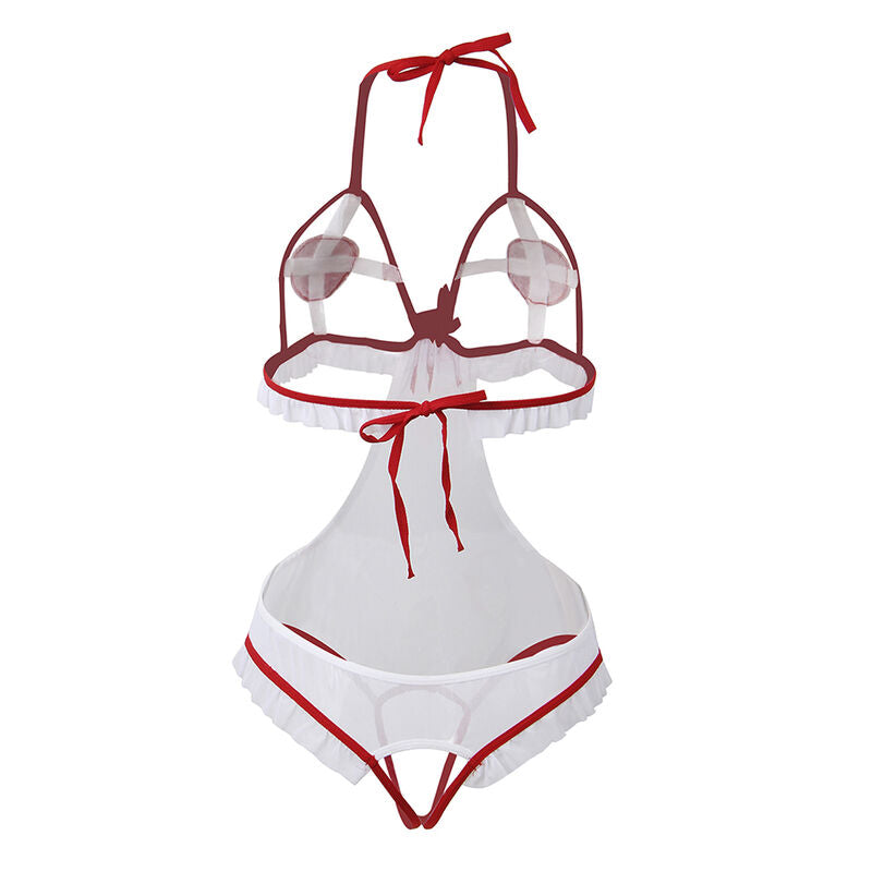 SUBBLIME - SEXY NURSE COSTUME WITH CROTCHLESS SLEEVES L/XL