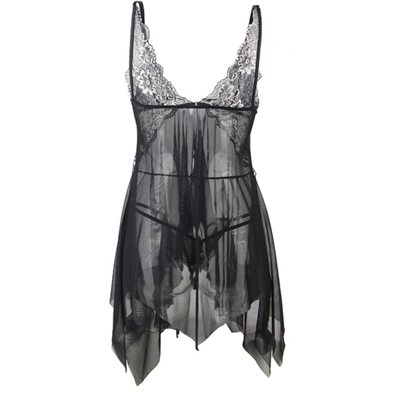 SUBBLIME - BABYDOLL STOF TULLE BORSTEN KANT L/XL
