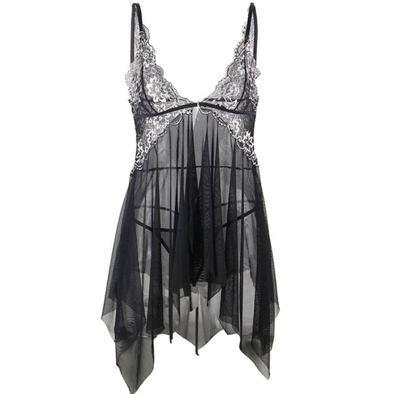 SUBBLIME - BABYDOLL STOF TULLE BORSTEN KANT L/XL