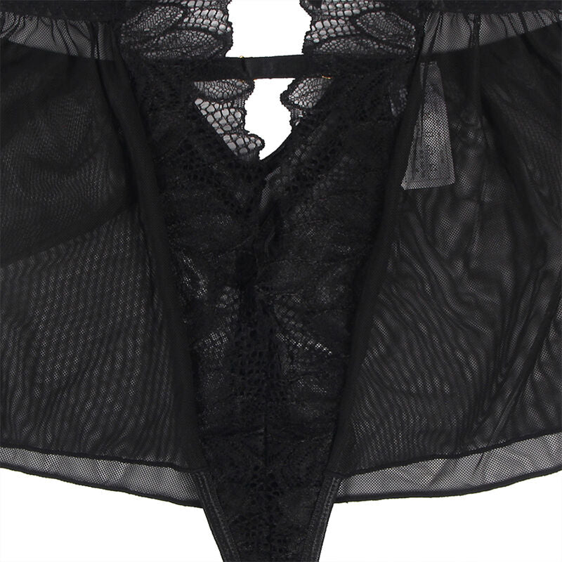 SUBBLIME - TEDDY HALTER-NECK BARE-RUG KANT ZWART L/XL