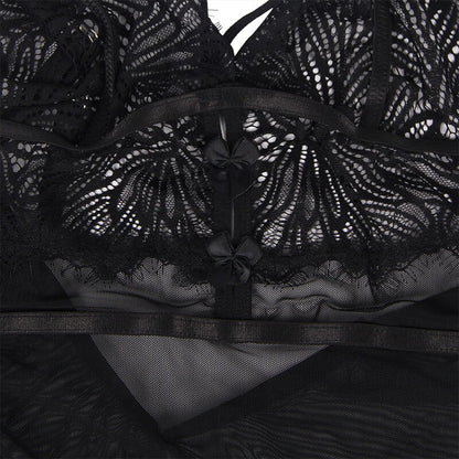 SUBBLIME - BABYDOLL MIT VERSTELLBAREN SPITZENTRGERN SCHWARZ L/XL
