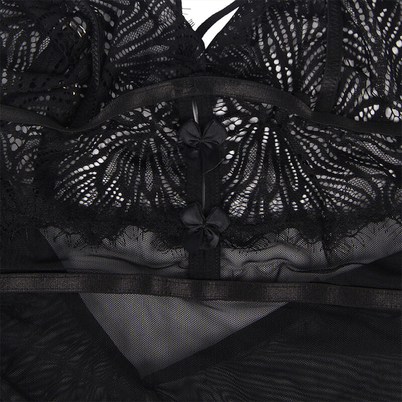 SUBBLIME - BABYDOLL AVEC BRETELLES EN DENTELLE RÉGLABLES NOIRE L/XL