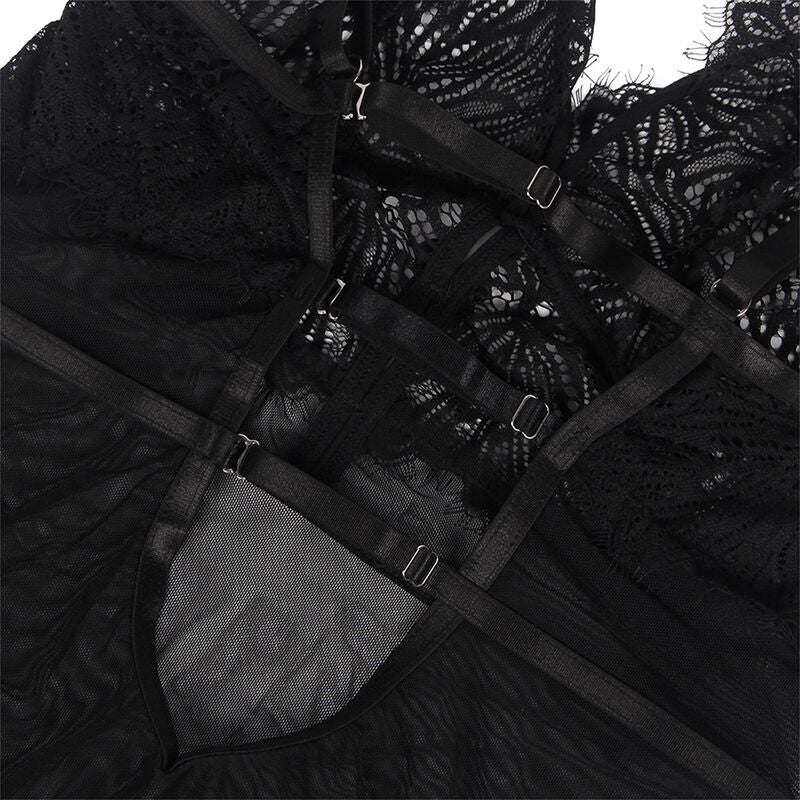 SUBBLIME - BABYDOLL AVEC BRETELLES EN DENTELLE RÉGLABLES NOIRE L/XL