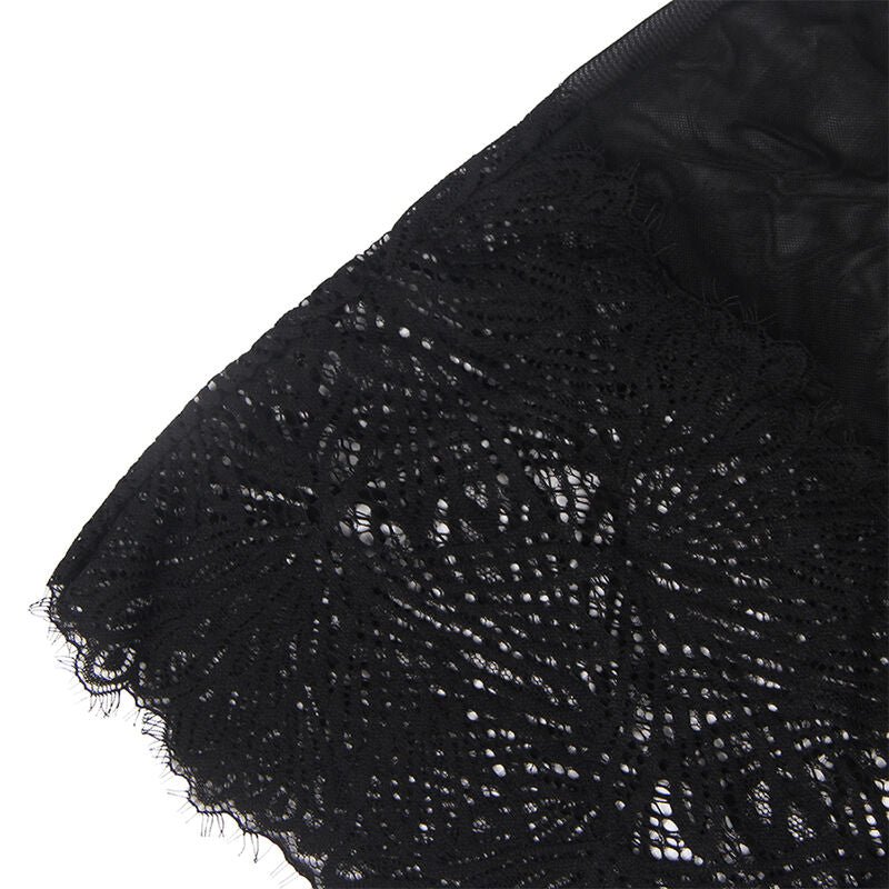 SUBBLIME - BABYDOLL MET VERSTELBARE KANTEN BANDJES ZWART L/XL