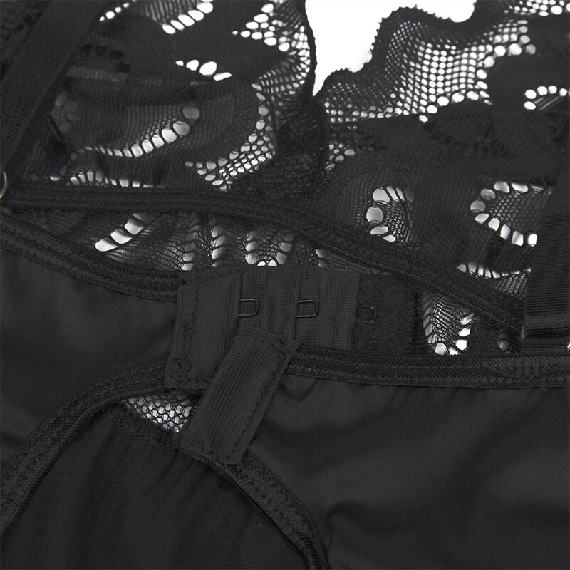 SUBBLIME - BABYDOLL AVEC IMPRIMÉ FLORAL SUR LA POITRINE NOIR S/M