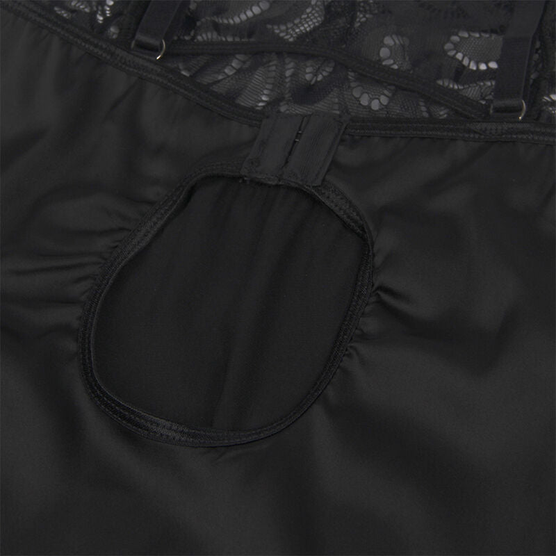 SUBBLIME - BABYDOLL AVEC IMPRIMÉ FLORAL SUR LA POITRINE NOIR S/M