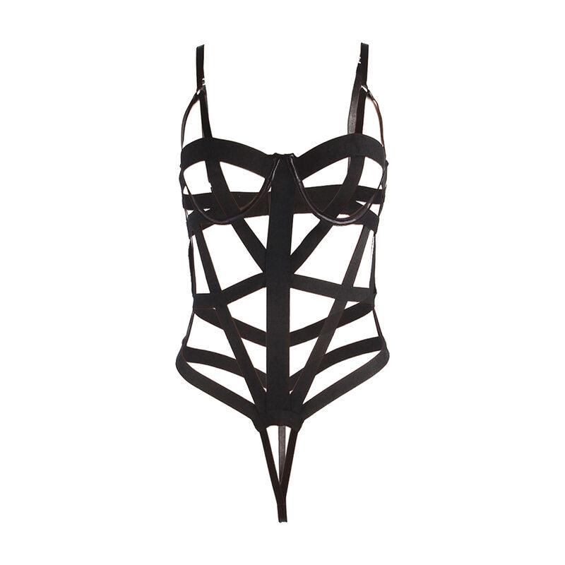SUBBLIME - SEXY BODYSUIT MET UITSPARINGEN ZWART L/XL