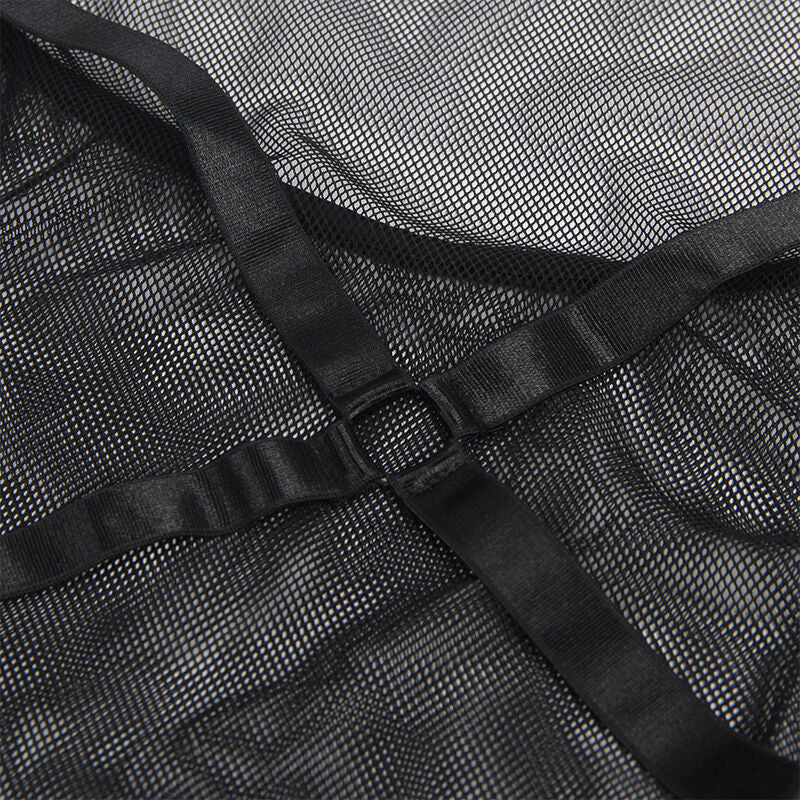 SUBLLIME - TRANSPARANTE HOUDERS JURK ZWART L/XL