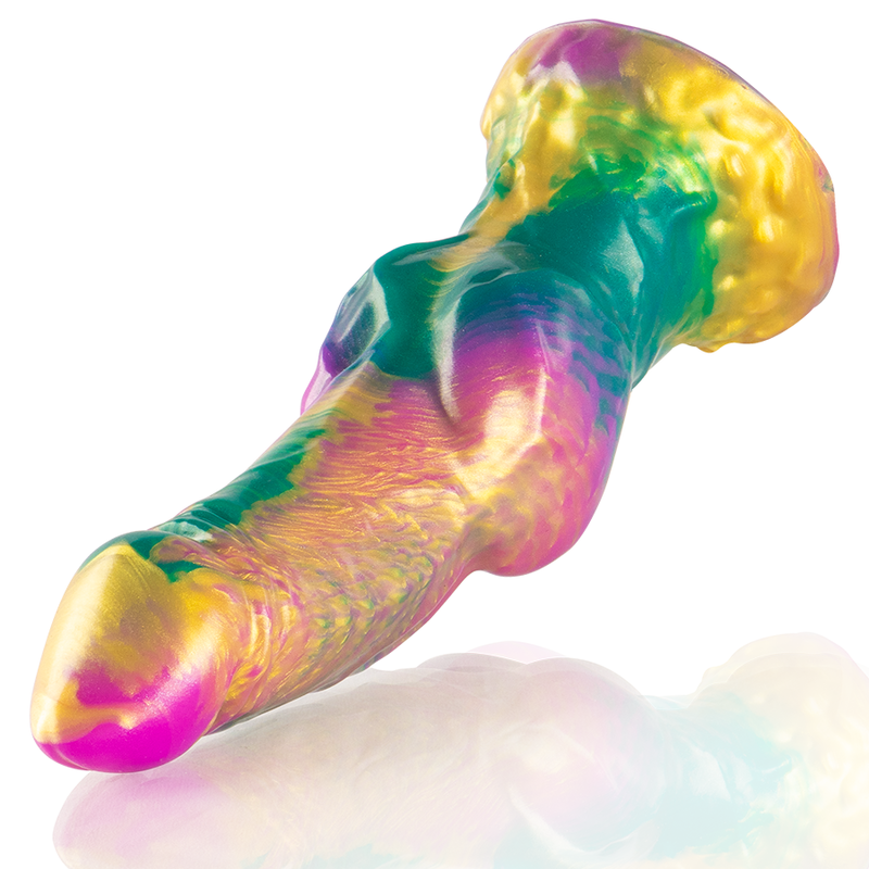 EPIC - IRIS DILDO AVEC DES TESTICULES DE PLAISIR AUX COULEURS ARC-EN-CIEL
