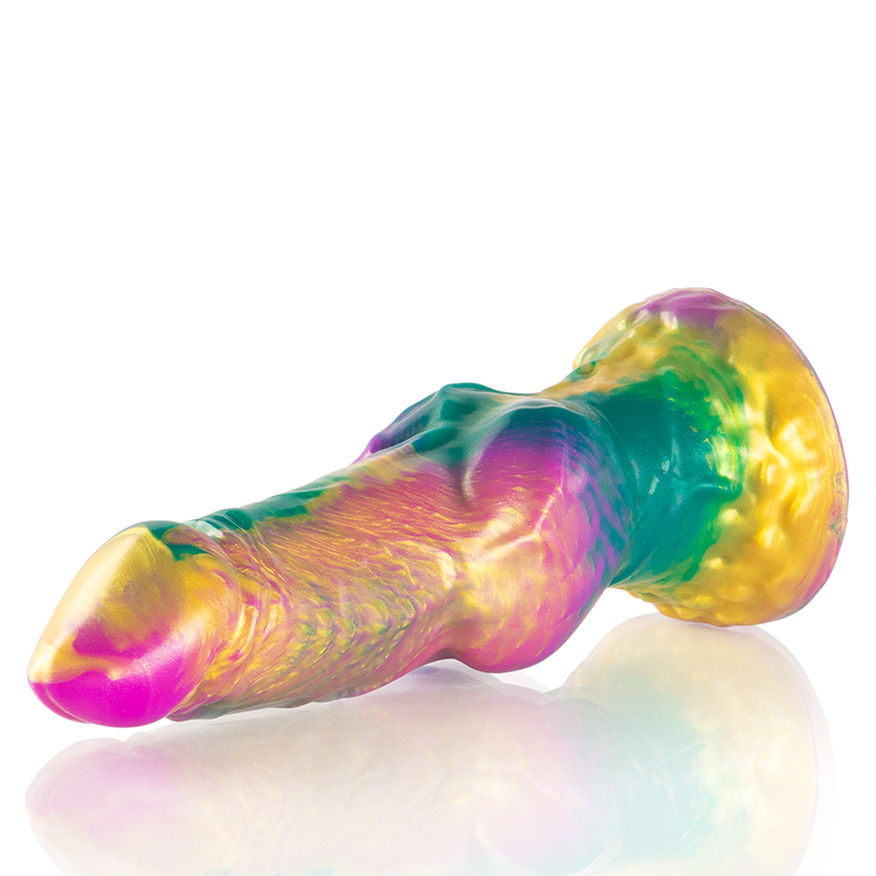 EPIC - IRIS DILDO AVEC DES TESTICULES DE PLAISIR AUX COULEURS ARC-EN-CIEL
