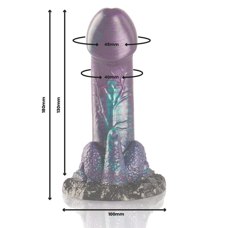 EPIC - BASILISK DILDO DOUBLE PLAISIR ÉCAILLEUX, PETITE TAILLE