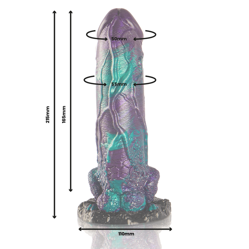 EPIC - BASILISK DILDO DOUBLE PLAISIR ÉCAILLEUX, GRANDE TAILLE