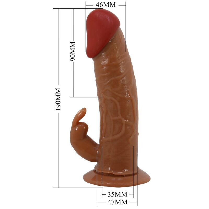 PRETTY LOVE - HARNAIS MARION SLIP UNIVERSEL AVEC GODE VIBRANT 19 CM MARRON