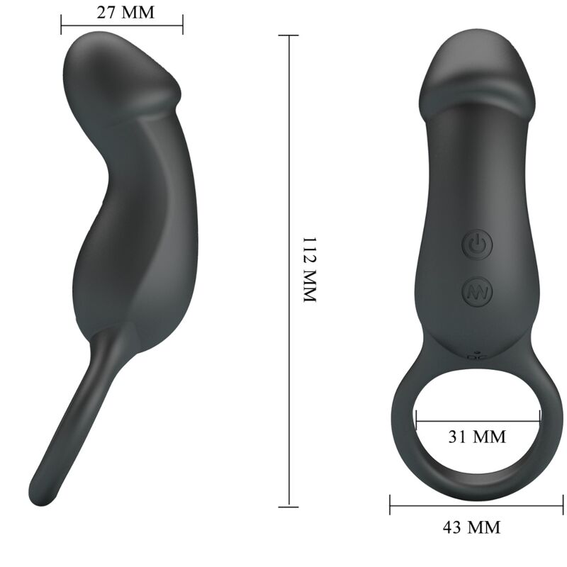 PRETTY LOVE - WARREN BLACK ANALRING & VIBRATOR