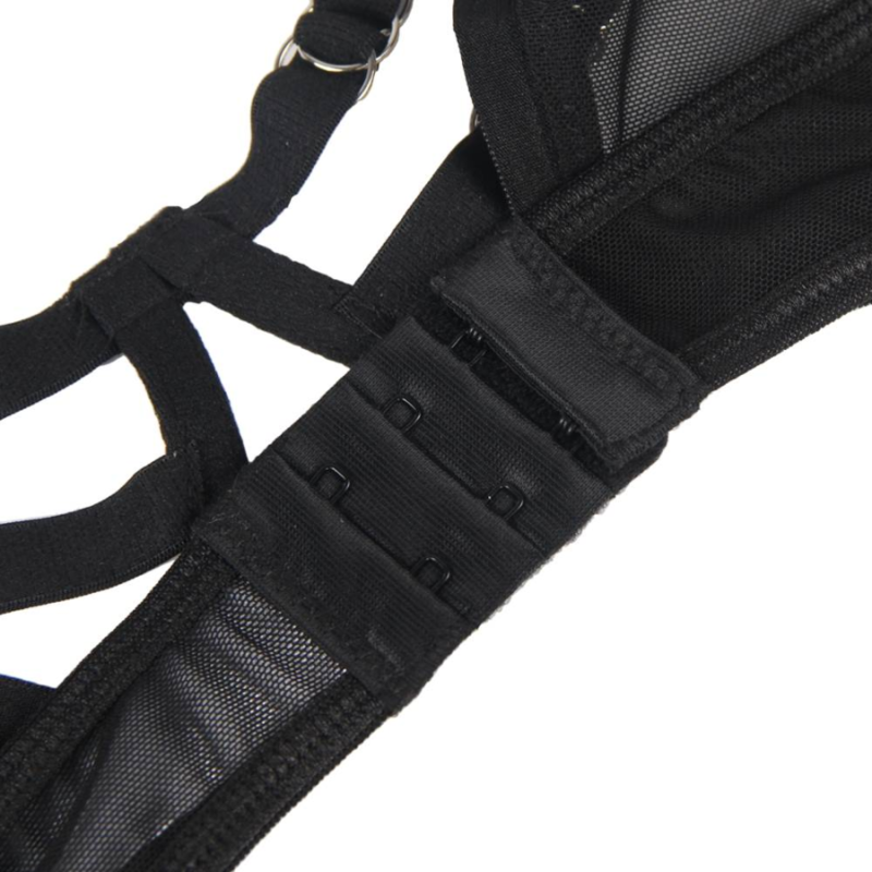 SUBBLIME - TWEE-DELIGE SET MET TRANSPARANTE BH EN S/M STREPEN