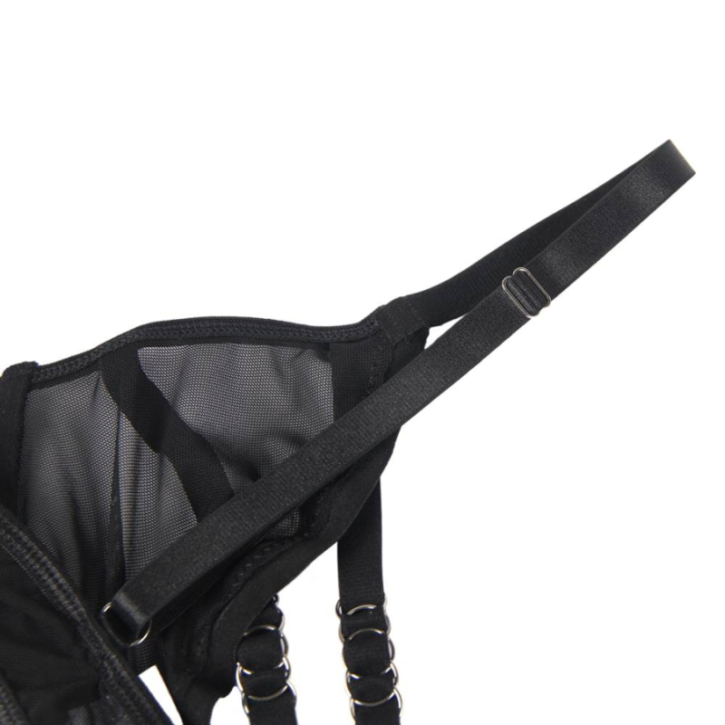 SUBBLIME - TWEE-DELIGE SET MET TRANSPARANTE BH EN S/M STREPEN